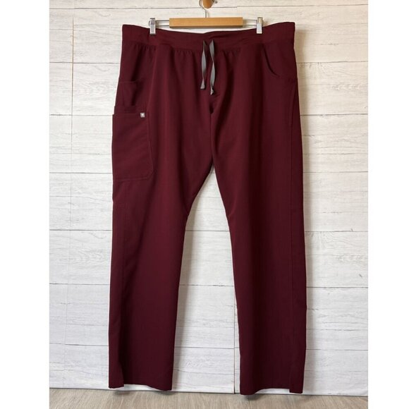 Figs Scrub Pants Mens Size XXL/T Burgundy T-21004T Heavy Duty Waistband Medical - Picture 1 of 16